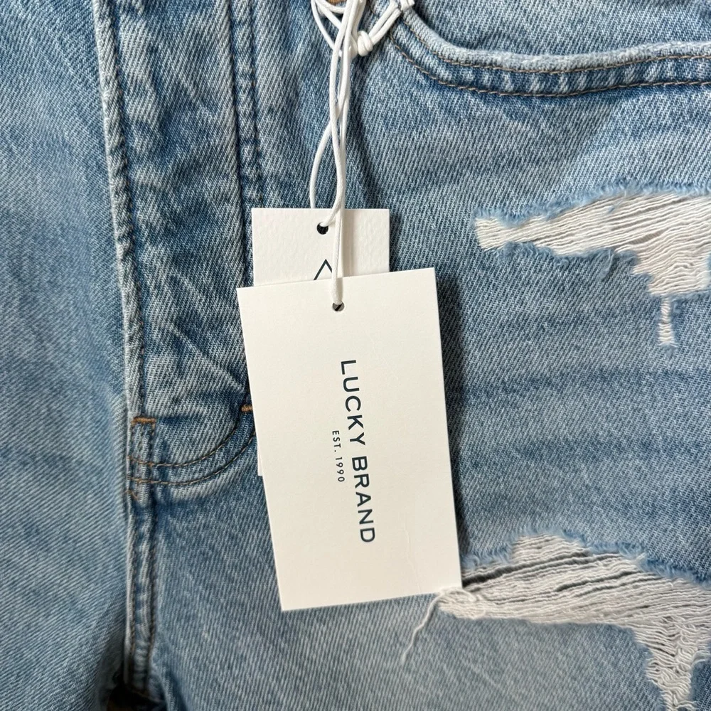 Lucky Brand Distressed Blue Denim Shorts 90s Loose High Rise - Picture 3 of 6